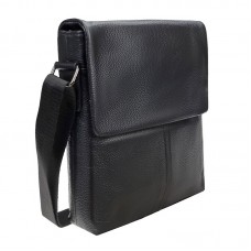 Мужской кожаный мессенджер Borsa Leather 1t8870-black