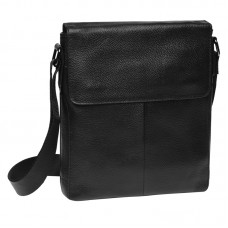 Чоловіча шкіряна сумка на плече Borsa Leather K18168-black