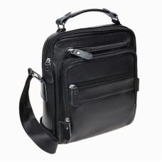Мужская кожаная сумка на плечо Borsa Leather K15112-black