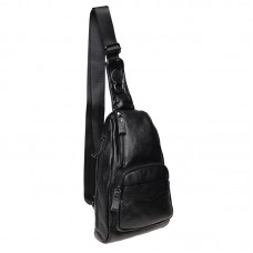 Чоловічий шкіряний рюкзак через плече Borsa Leather K1029-black