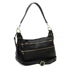 Женская кожаная сумка Borsa Leather K1213-black