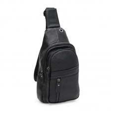 Чоловічий шкіряний рюкзак через плече Borsa Leather k1338-black