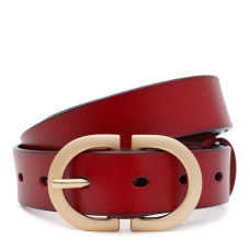Женский кожаный ремень Borsa Leather CV1ZK105-goldred