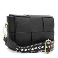 Женская кожаная сумка Borsa Leather K12118bl-black