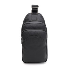 Чоловічий шкіряний рюкзак через плече Borsa Leather K1a1003bl-black