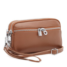 Женская кожаная сумка Borsa Leather K11668or-ginger