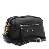 Женская кожаная сумка Borsa Leather K11670bl-black