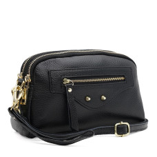 Женская кожаная сумка Borsa Leather K11670bl-black