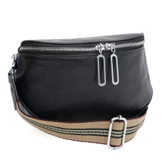 Женская кожаная сумка Borsa Leather K12228bl-black