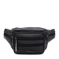 Чоловіча шкіряна сумка на пояс Borsa Leather K1428f-black