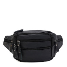 Чоловіча шкіряна сумка на пояс Borsa Leather K1429f-black