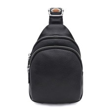 Женский кожаный рюкзак через плечо Borsa Leather K15-606bl-black