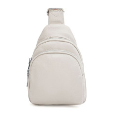 Женский кожаный рюкзак через плечо Borsa Leather K15-606w-white