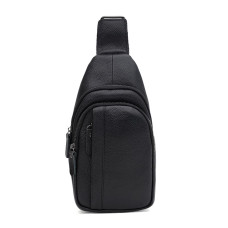 Чоловічий шкіряний рюкзак через плече Borsa Leather K1617f-black