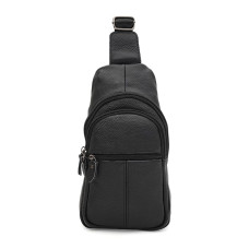 Чоловічий шкіряний рюкзак через плече Borsa Leather K16615D-black