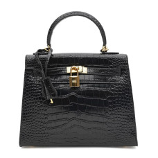 Женская кожаная сумка Borsa Leather K1EZE3167bl-black