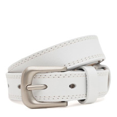 Жіночий шкіряний ремінь Borsa Leather Cv1zk-046w-white