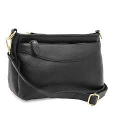 Женская кожаная сумка Borsa Leather K1651bl-black