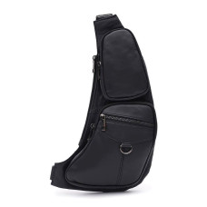 Чоловічий шкіряний рюкзак через плече Keizer K13761bl-black