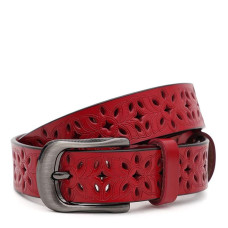 Жіночий шкіряний ремінь Borsa Leather CV1ZK-094r-red