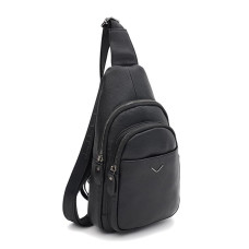 Чоловічий шкіряний рюкзак через плече Keizer K14040bl-black
