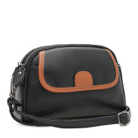 Женская кожаная сумка Borsa Leather K12507bl-black
