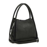 Женская кожаная сумка Borsa Leather K1607bl-black