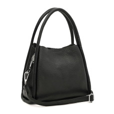 Женская кожаная сумка Borsa Leather K1607bl-black
