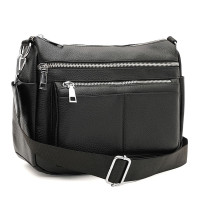 Женская кожаная сумка Borsa Leather K17109bl-black