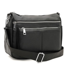 Женская кожаная сумка Borsa Leather K17109bl-black